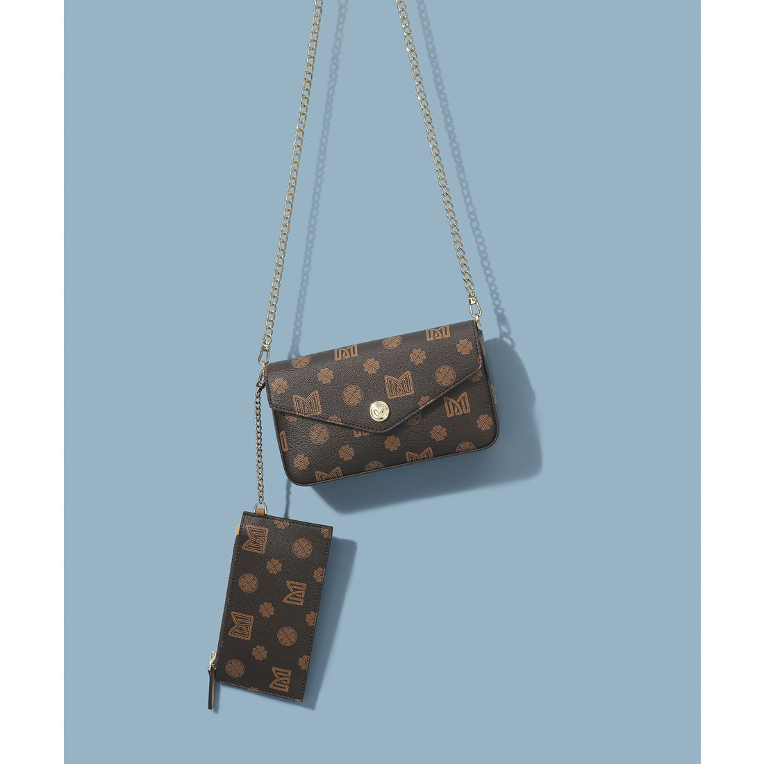 MEXICAN MEXICAN 2-piece set with pouch Monogram chain bag Mini bag Safe material Cute for adults
