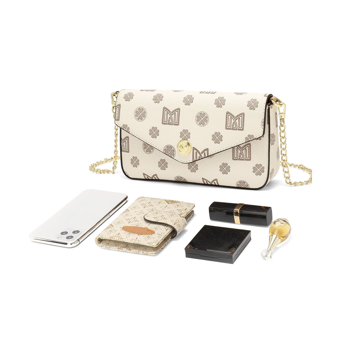 MEXICAN MEXICAN 2-piece set with pouch Monogram chain bag Mini bag Safe material Cute for adults