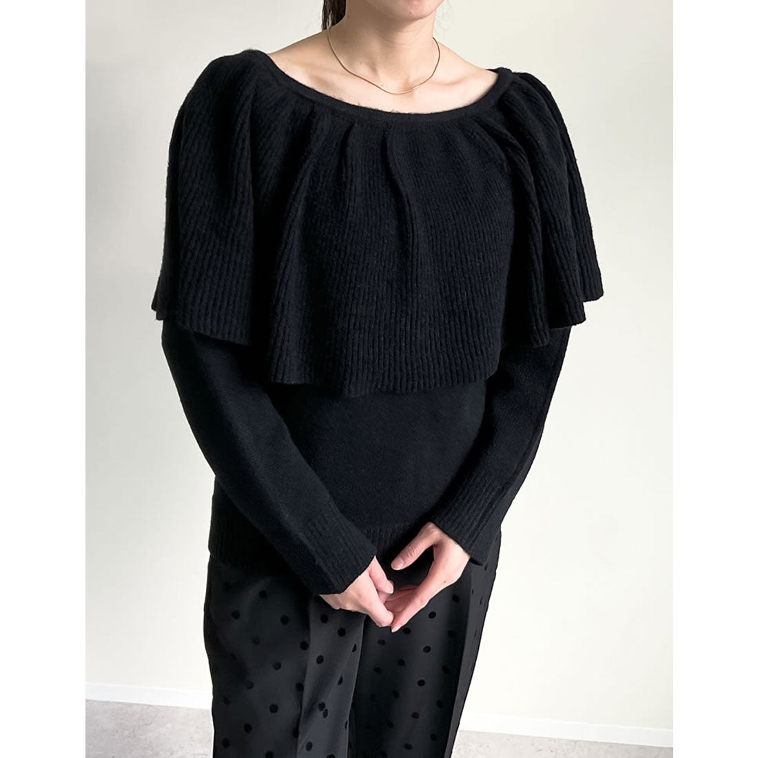 ミズム MEISM [2024-25 WINTER COLLECTION][MEISM by Re:EDIT]3WAYラッフルフリルニットプルオーバー