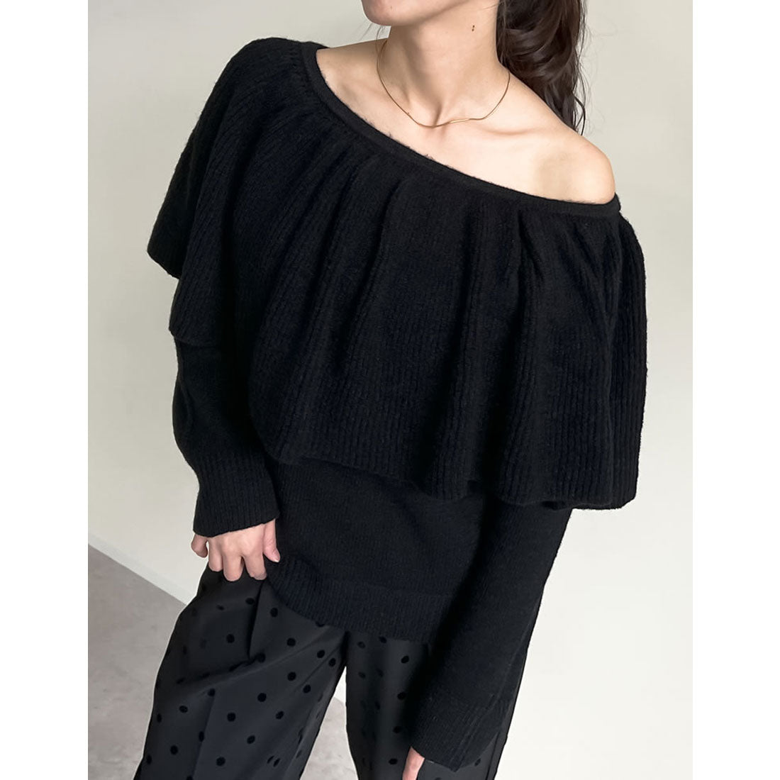 ミズム MEISM [2024-25 WINTER COLLECTION][MEISM by Re:EDIT]3WAYラッフルフリルニットプルオーバー