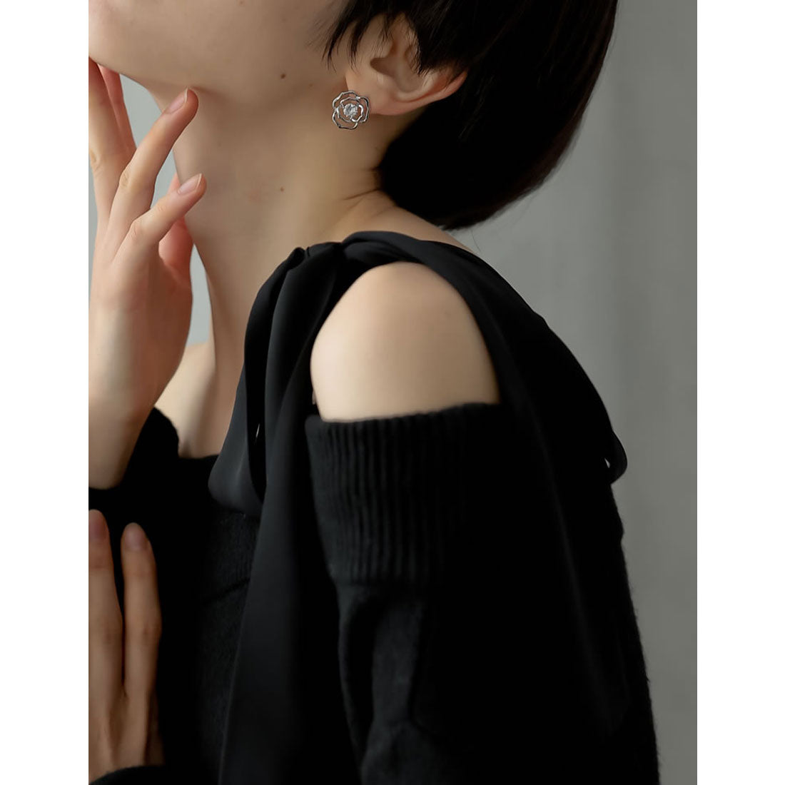 ミズム MEISM [2024-25 WINTER COLLECTION][MEISM by Re:EDIT][低身長サイズ有]ショルダーリボンニットワンピース