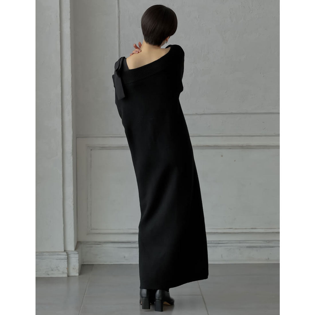 ミズム MEISM [2024-25 WINTER COLLECTION][MEISM by Re:EDIT][低身長サイズ有]ショルダーリボンニットワンピース