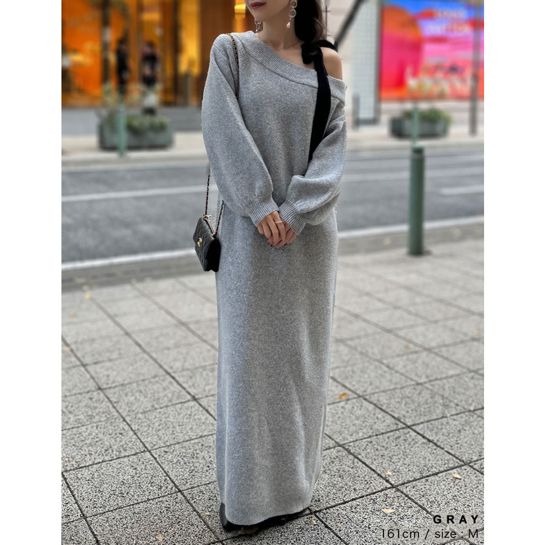 ミズム MEISM [2024-25 WINTER COLLECTION][MEISM by Re:EDIT][低身長サイズ有]ショルダーリボンニットワンピース