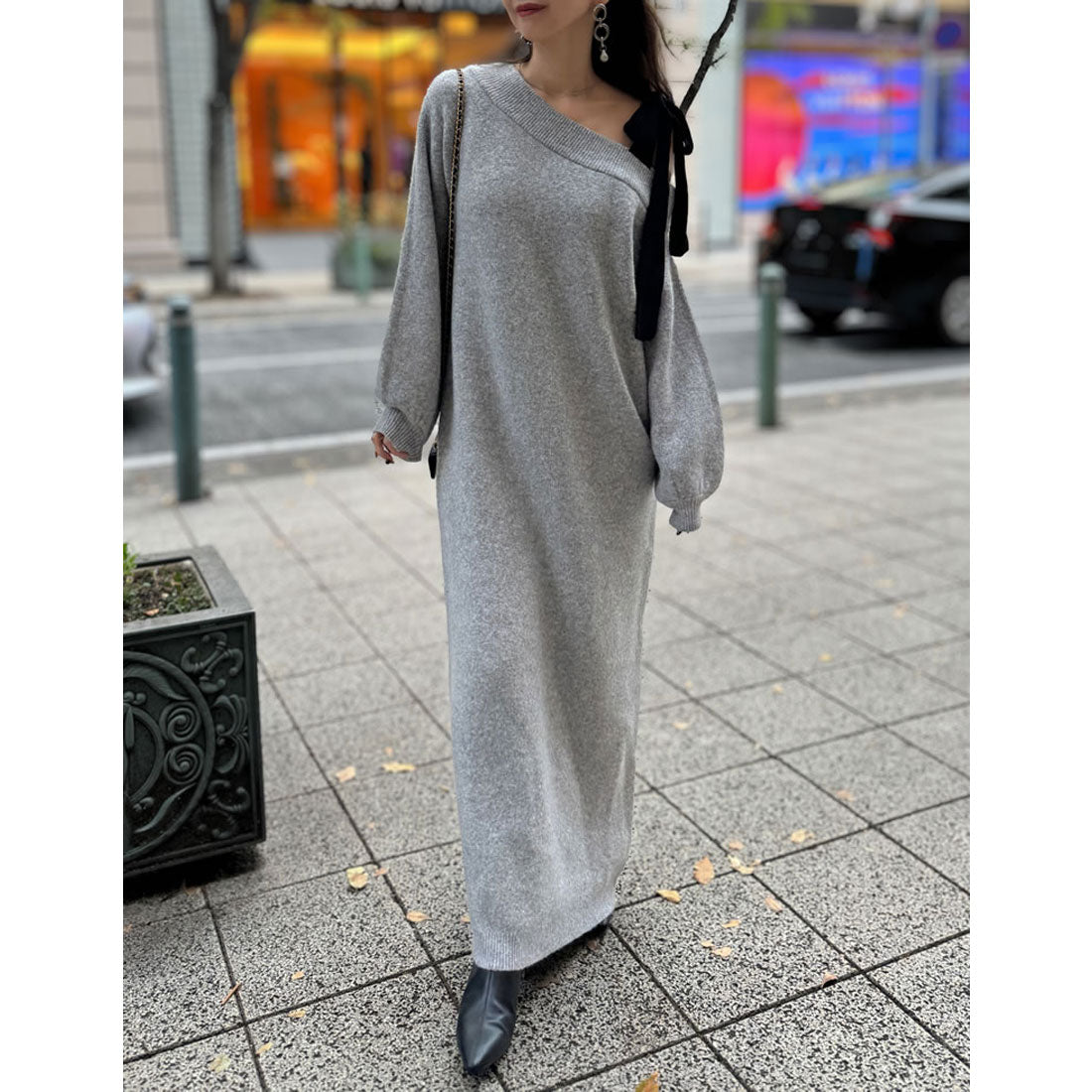 ミズム MEISM [2024-25 WINTER COLLECTION][MEISM by Re:EDIT][低身長サイズ有]ショルダーリボンニットワンピース