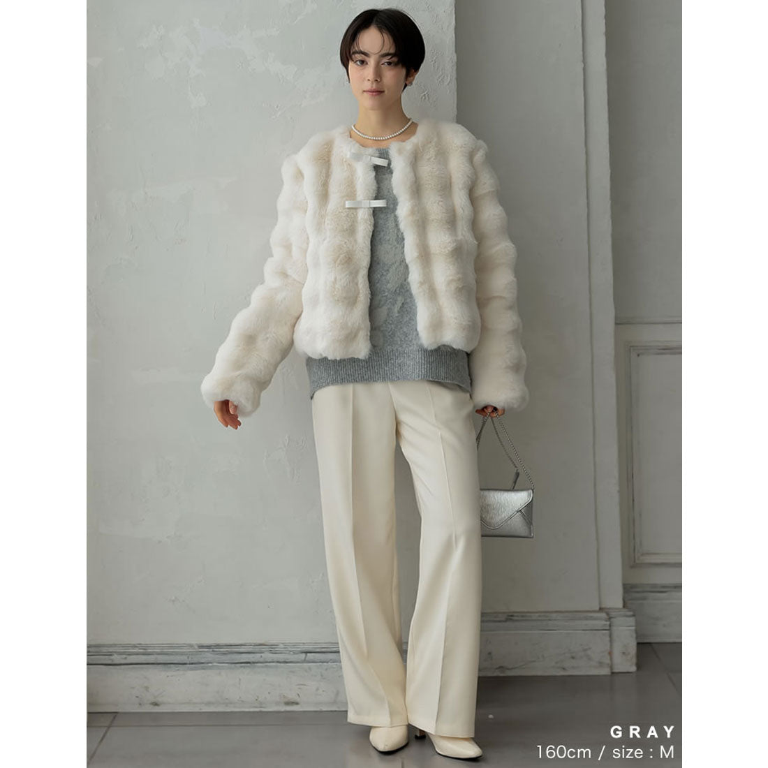 ミズム MEISM [2024-25 WINTER COLLECTION][MEISM by Re:EDIT]2WAYシャギーフラワージャガードニットトップス