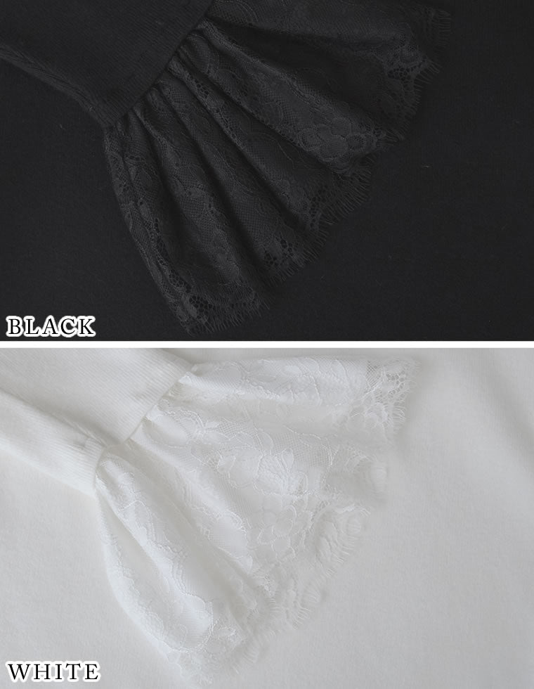 ミズム MEISM リバーレースフリルボートネックニット （ブラック） ブラック