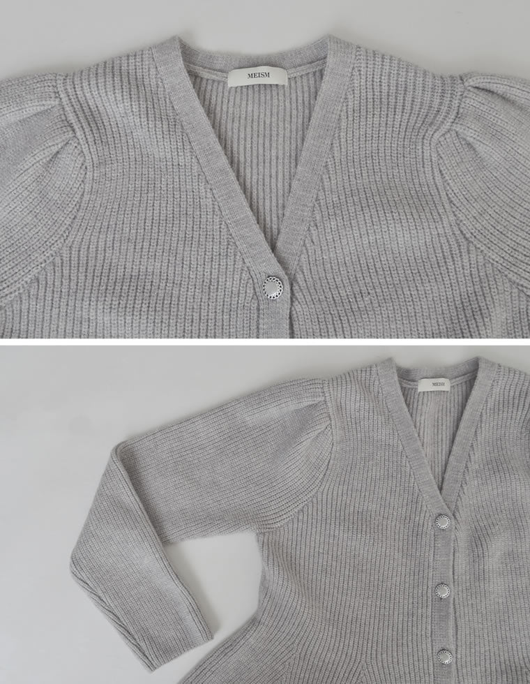 ミズム MEISM 畦編みペプラムラメニットカーディガン （ホワイト） ホワイト