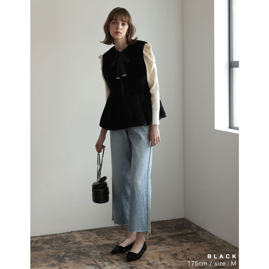 ミズム MEISM [2023A/W COLLECTION][MEISM by Re:EDIT]マルチウェイフェイクファーペプラムベスト