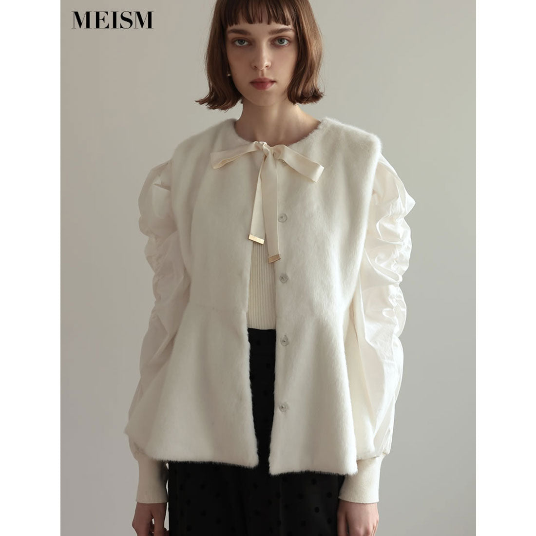 ミズム MEISM [2023A/W COLLECTION][MEISM by Re:EDIT]マルチウェイフェイクファーペプラムベスト