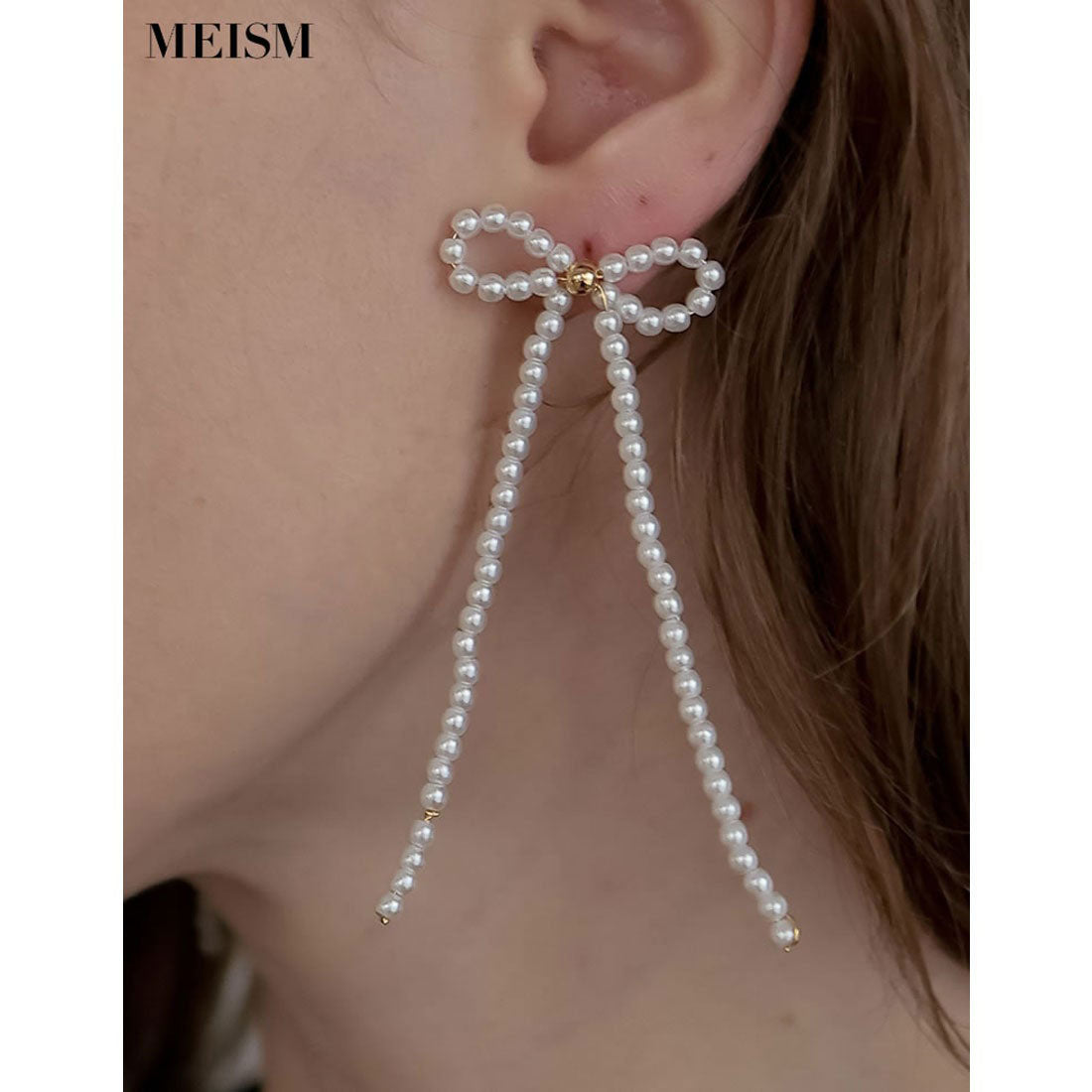 ミズム MEISM [2024SS PRE ORDER][MEISM by ]ビーズリボンシェイプピアス