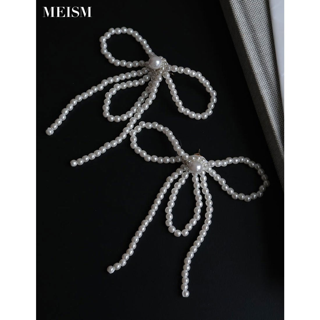 ミズム MEISM [2024SS PRE ORDER][MEISM by ]フェイクパールリボンデザインピアス