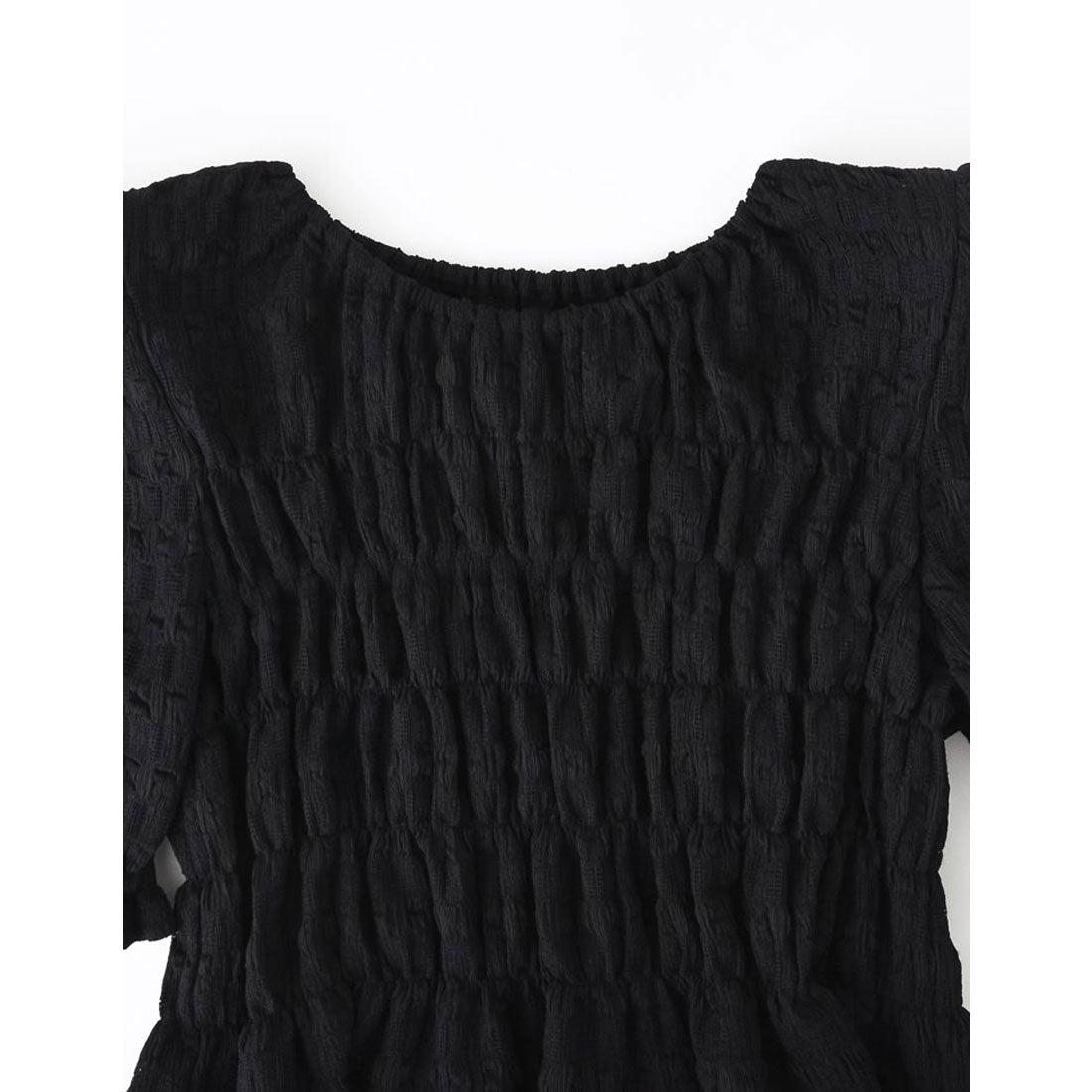 MIZUM MEISM [2024 SUMMER COLLECTION][MEISM by Re:EDIT] Puff Shoulder Gathered Half Sleeve Top