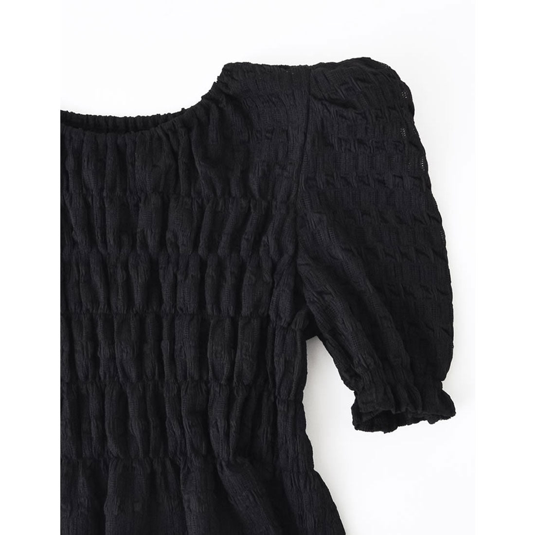 MIZUM MEISM [2024 SUMMER COLLECTION][MEISM by Re:EDIT] Puff Shoulder Gathered Half Sleeve Top