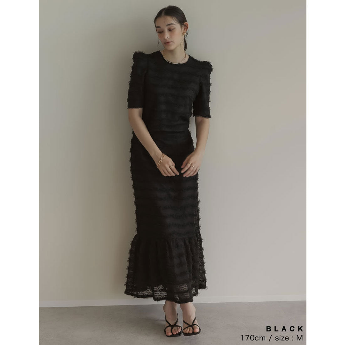 ミズム MEISM [2024 SUMMER COLLECTION][MEISM by Re:EDIT]フリルレースパワショルブラウス