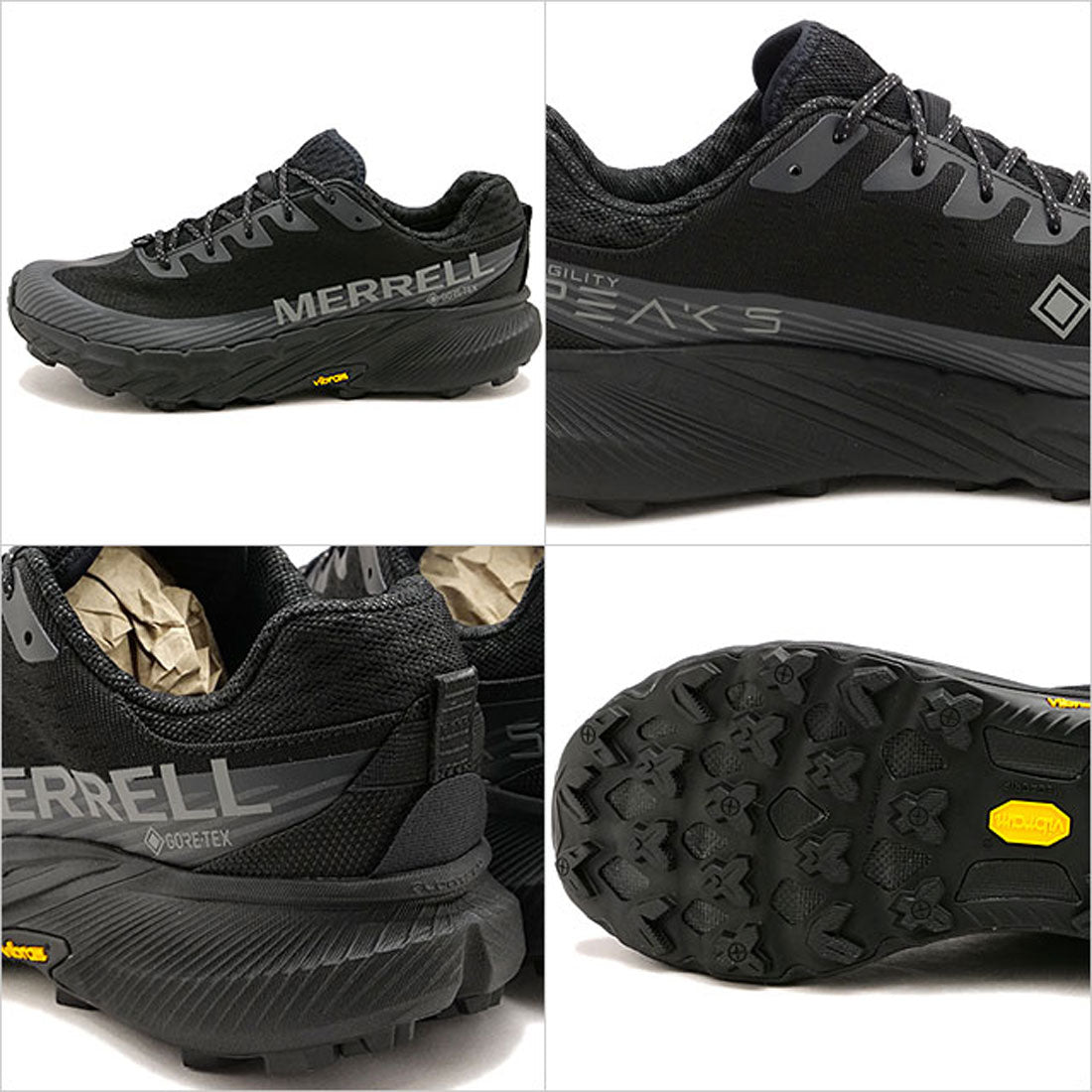 メレル MERRELL M AGILITY PEAK 5 GORE-TEX BLACK/BLACK [J067745]