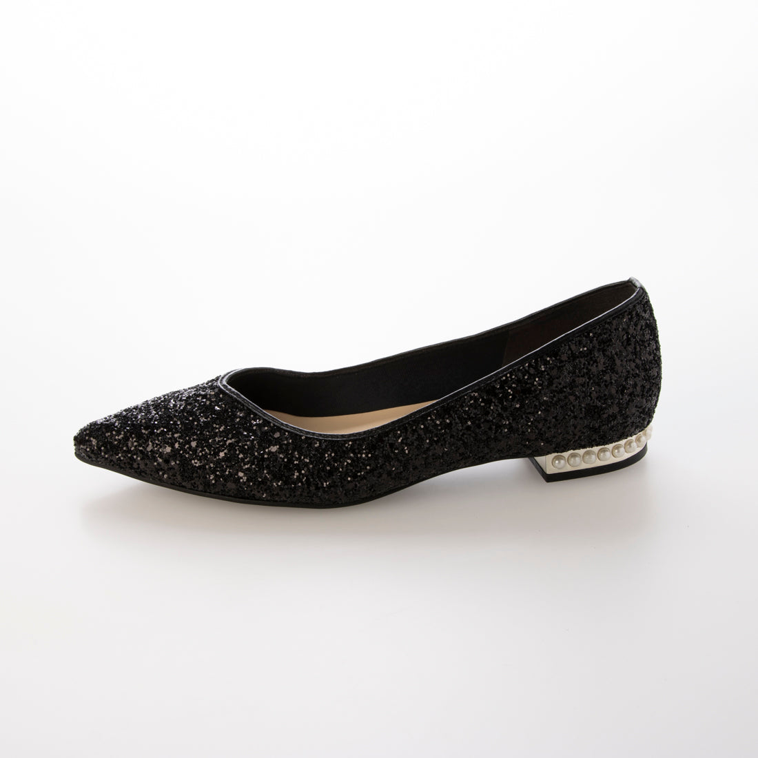 Mermaid MERMAID Pointed Critter Pearl Heel Flat Pumps