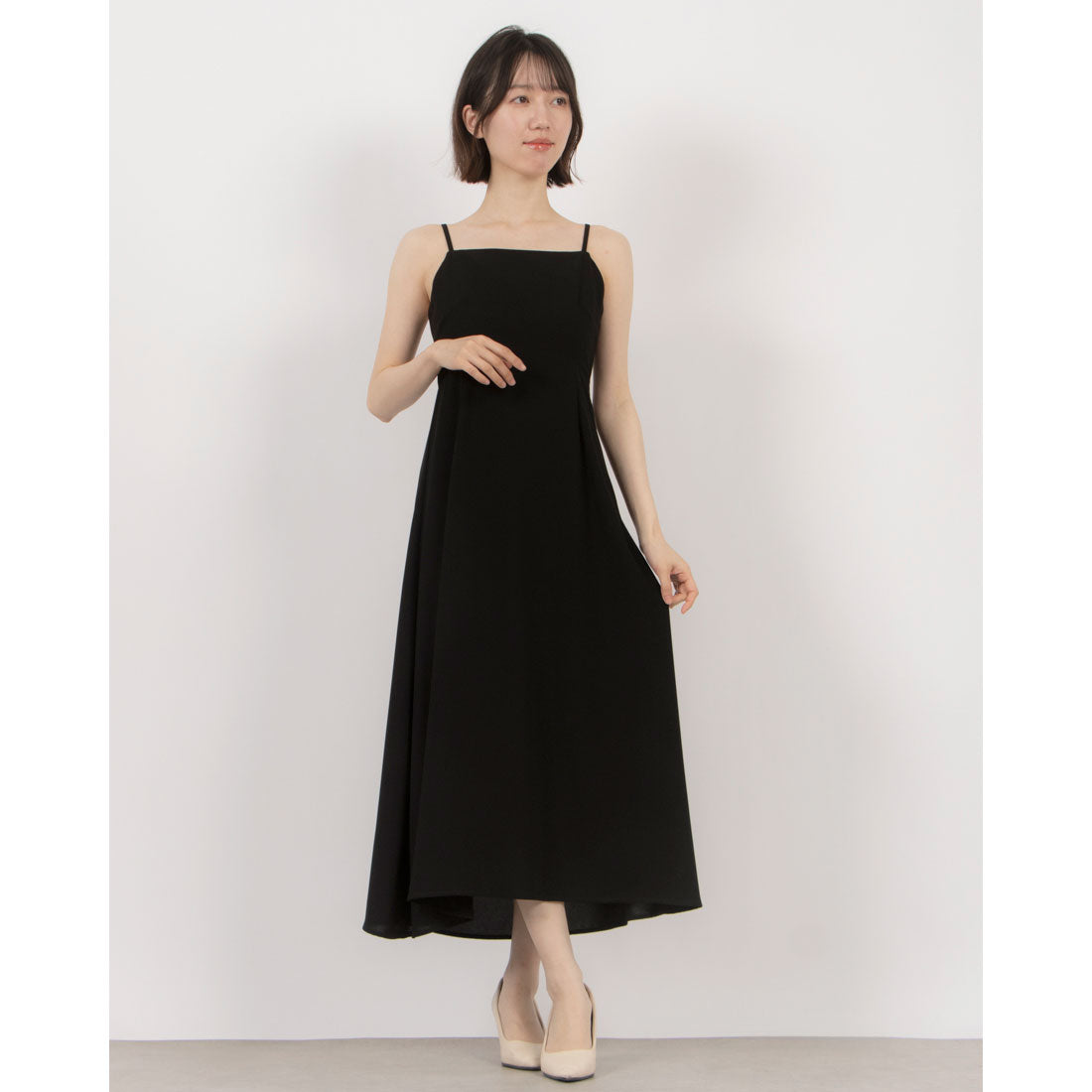 メトワ metoi パール付きチュールボレロ×キャミワンピース 825-1970  オケージョン ドレス お呼ばれ （ブラック） ブラック