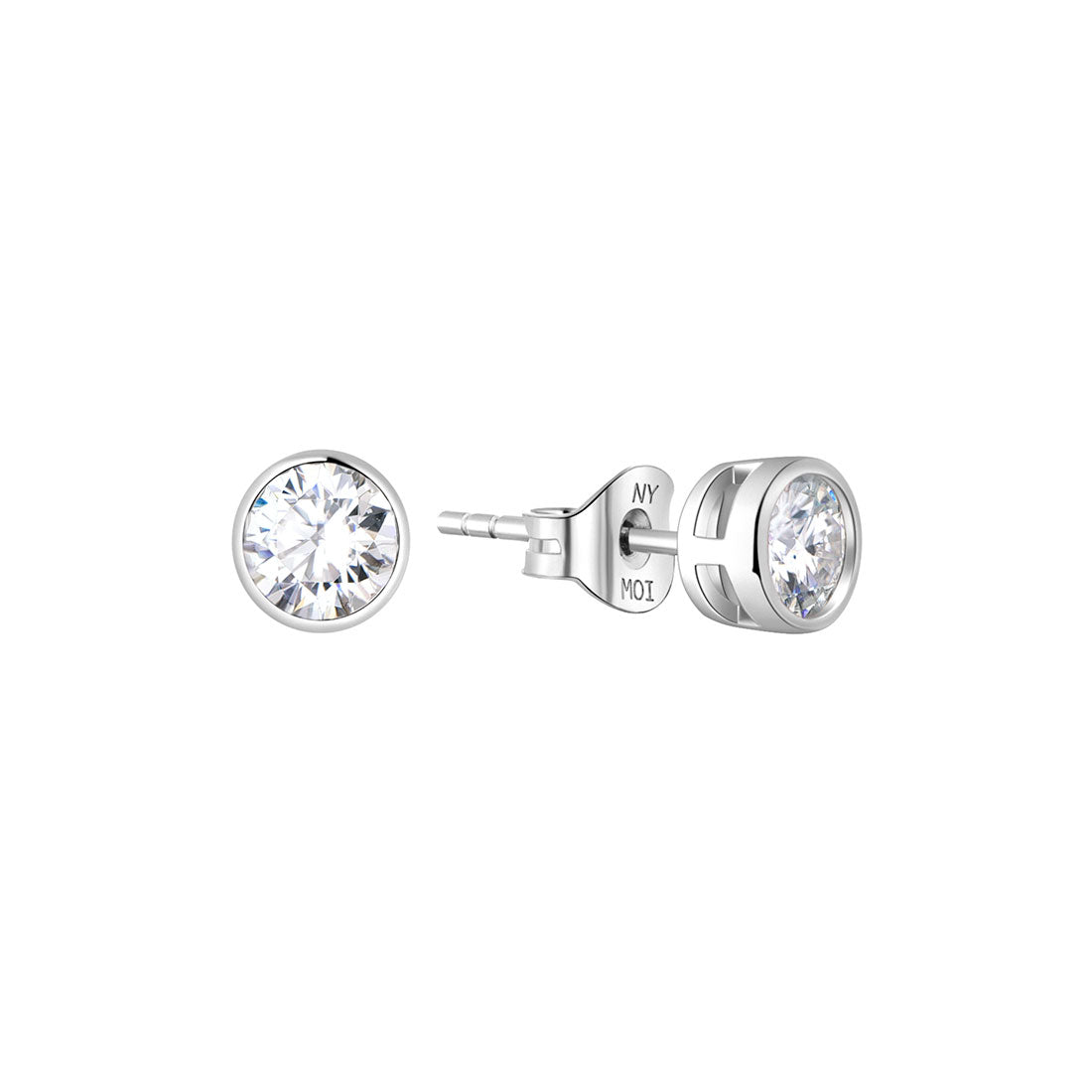 METEOR NEW YORK 1ct bezel earrings "JUPITER"