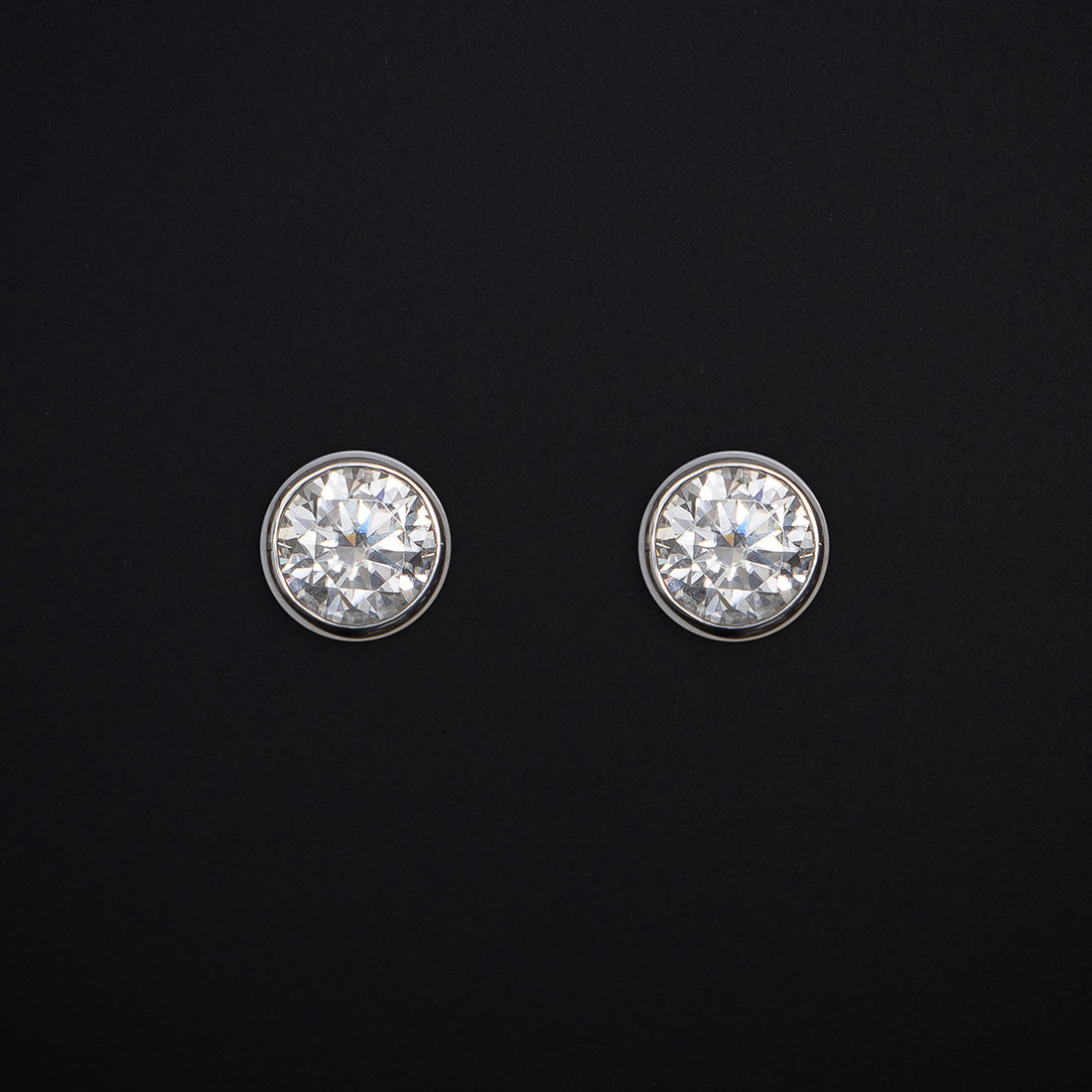 METEOR NEW YORK 1ct bezel earrings "JUPITER"