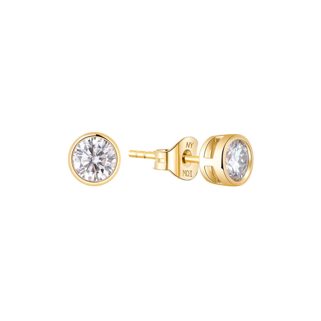 METEOR NEW YORK 1ct bezel earrings "JUPITER"