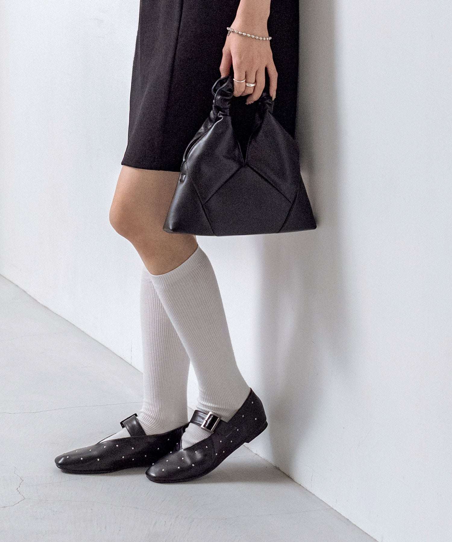 Menué Studs Mary Jane Flat Shoes