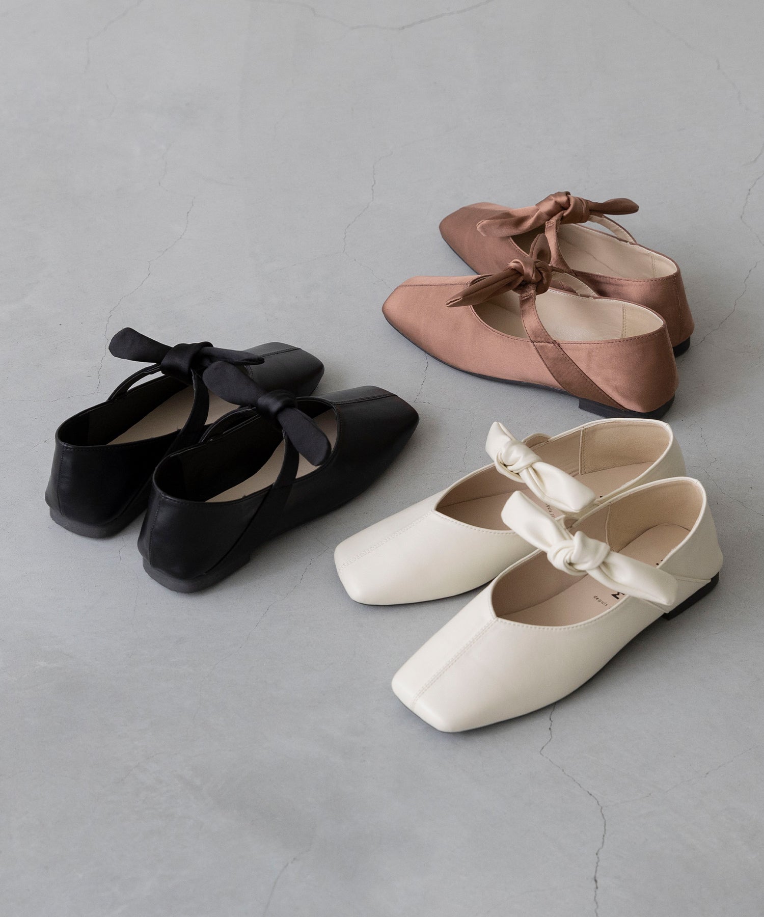 メヌエ Menue 3way リボンフラットパンプス