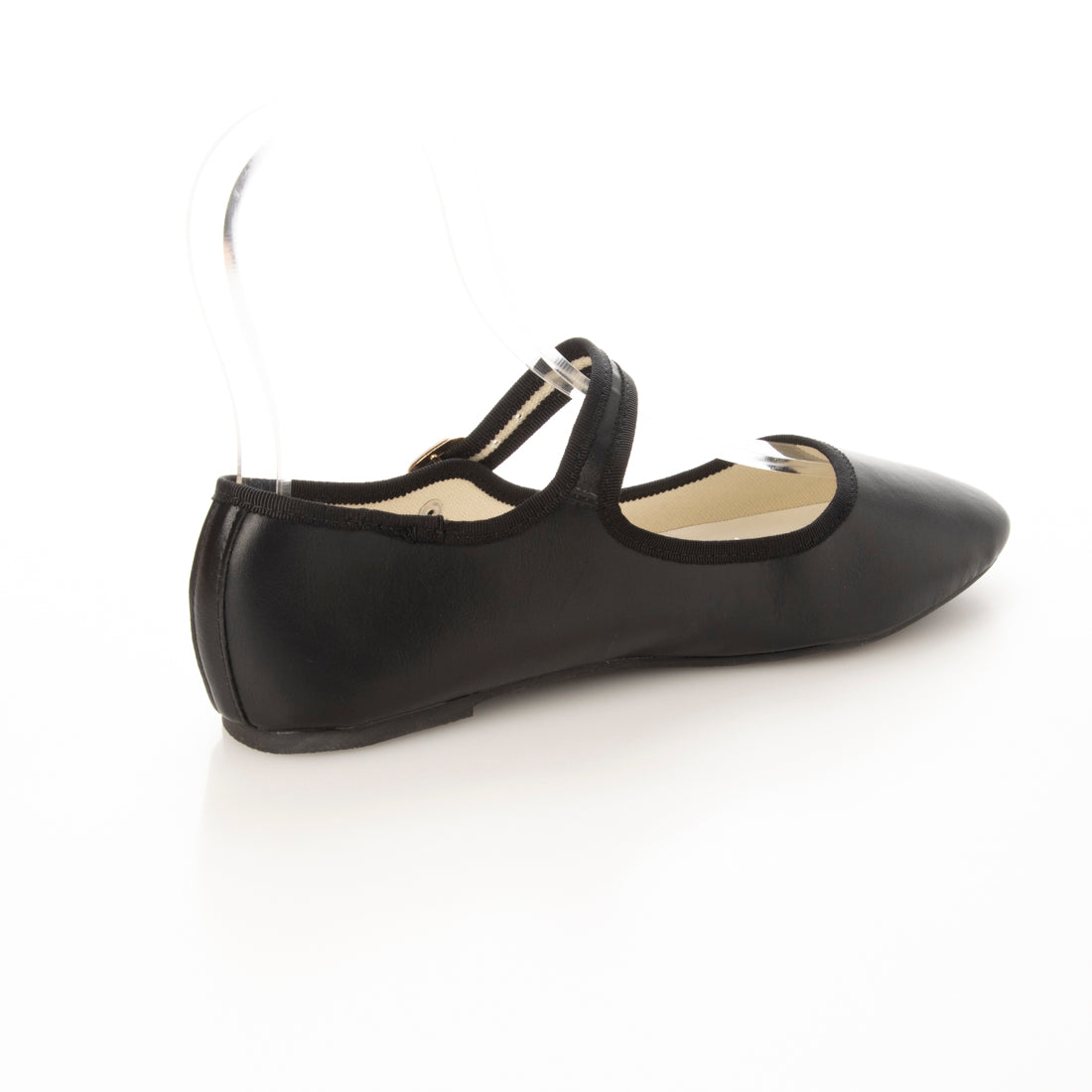 メヌエ Menue ふわカル ストラップ バレエシューズ（1020ブラックpu） 1020ブラックpu