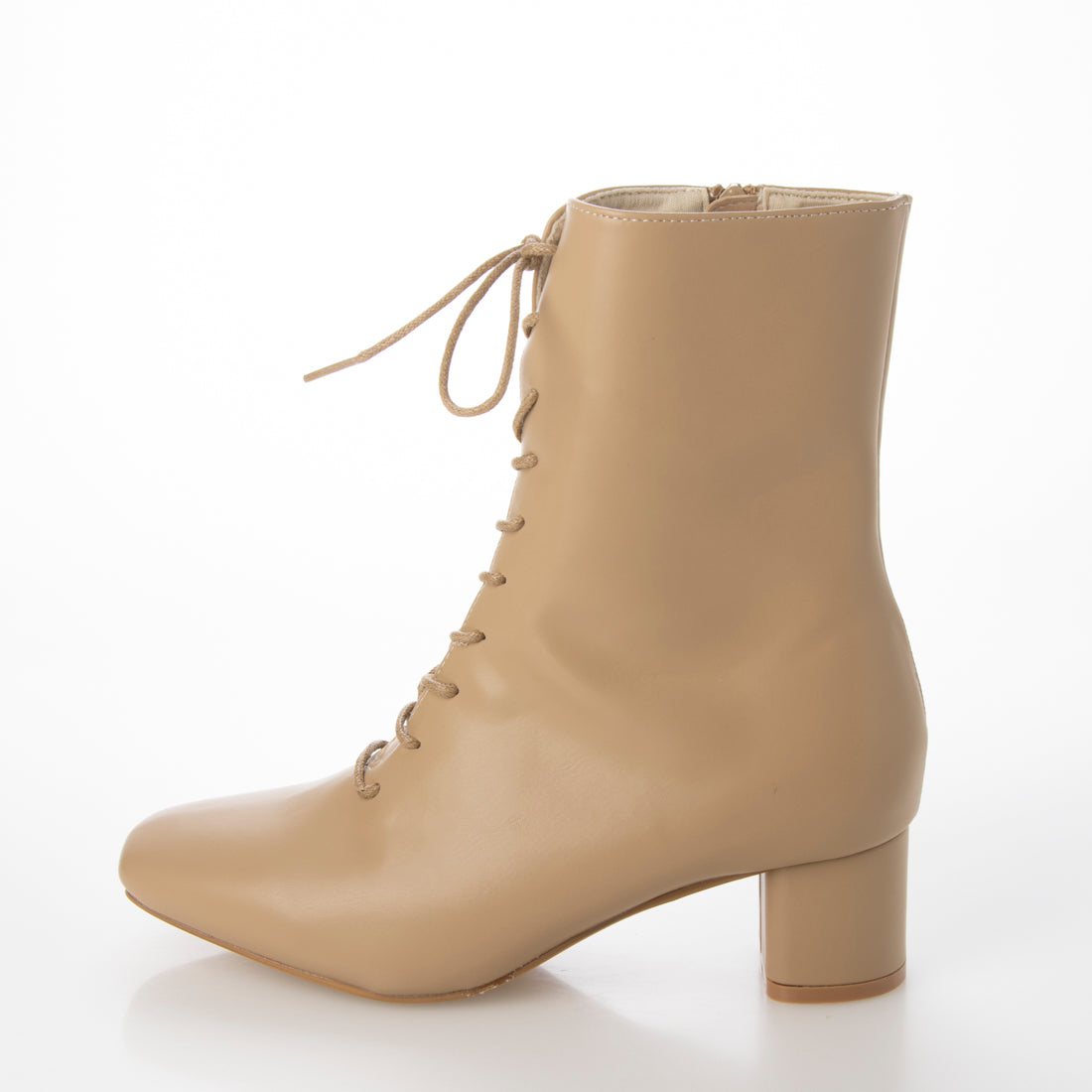 Menue square toe lace-up heel boots