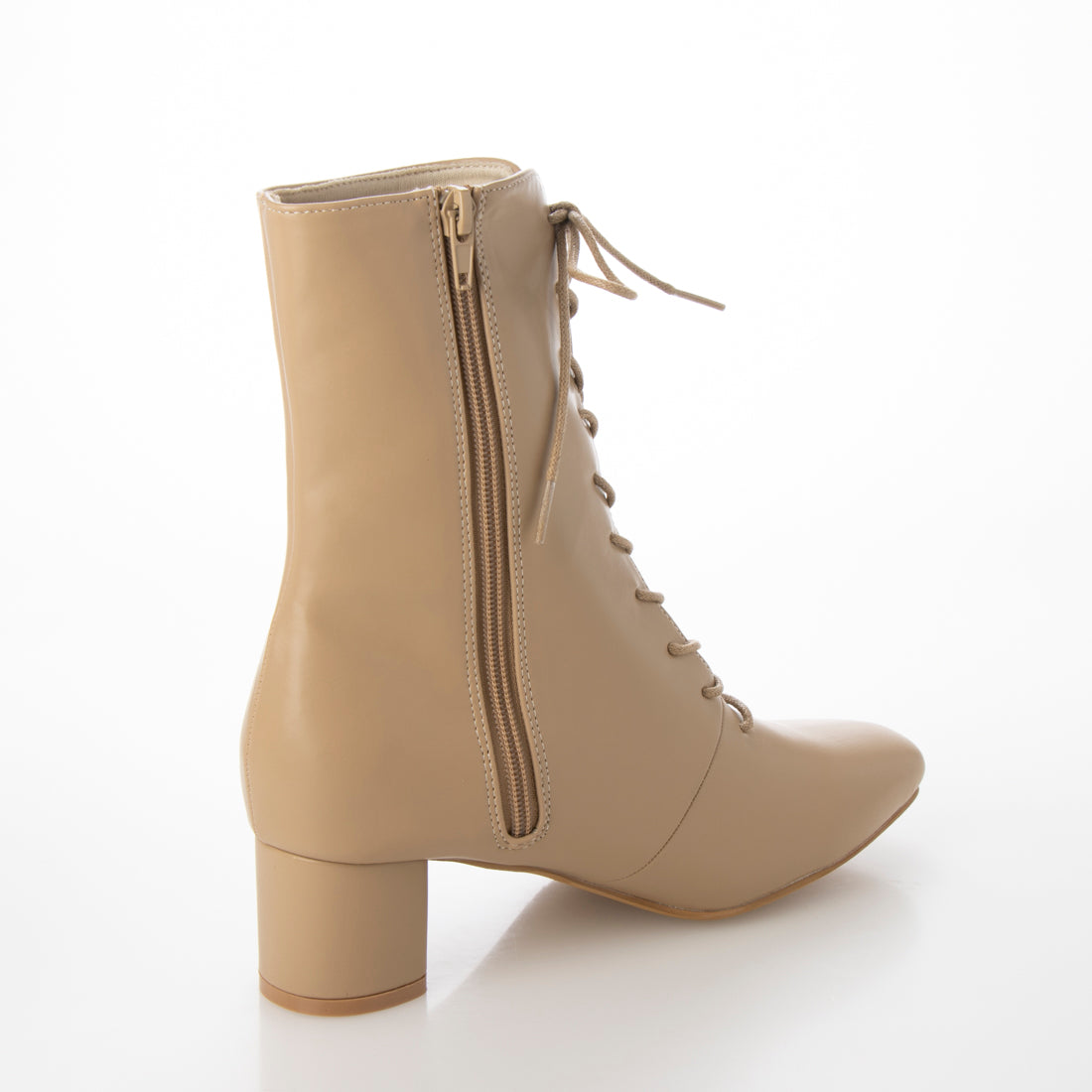 Menue square toe lace-up heel boots