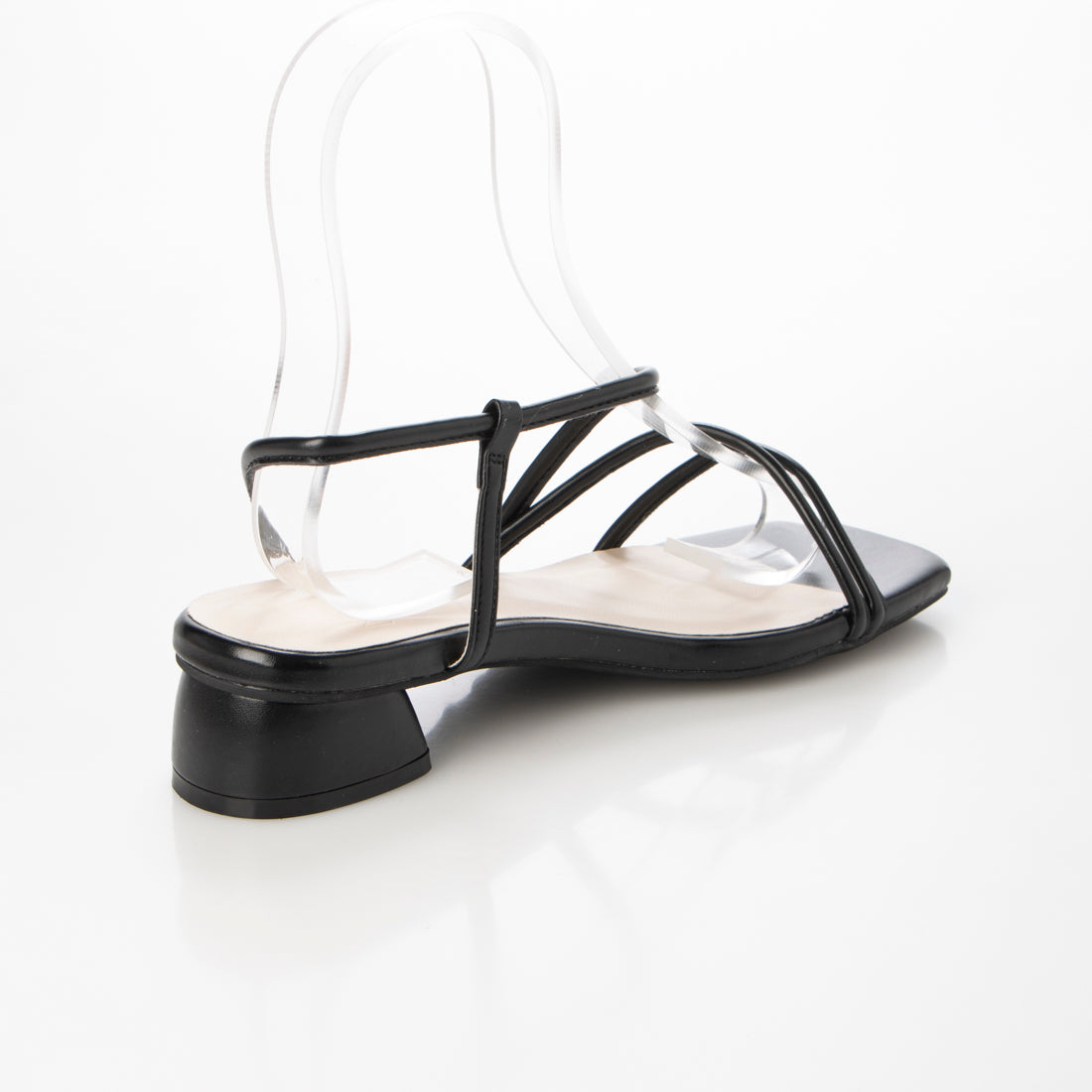 メヌエ Menue スクエアトゥ サイドストラップ ローヒール サンダル