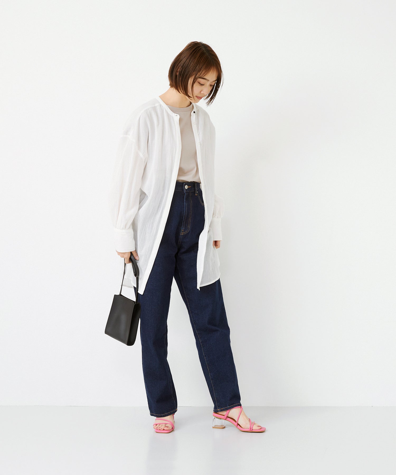 メヌエ Menue クリアヒールストラップサンダル