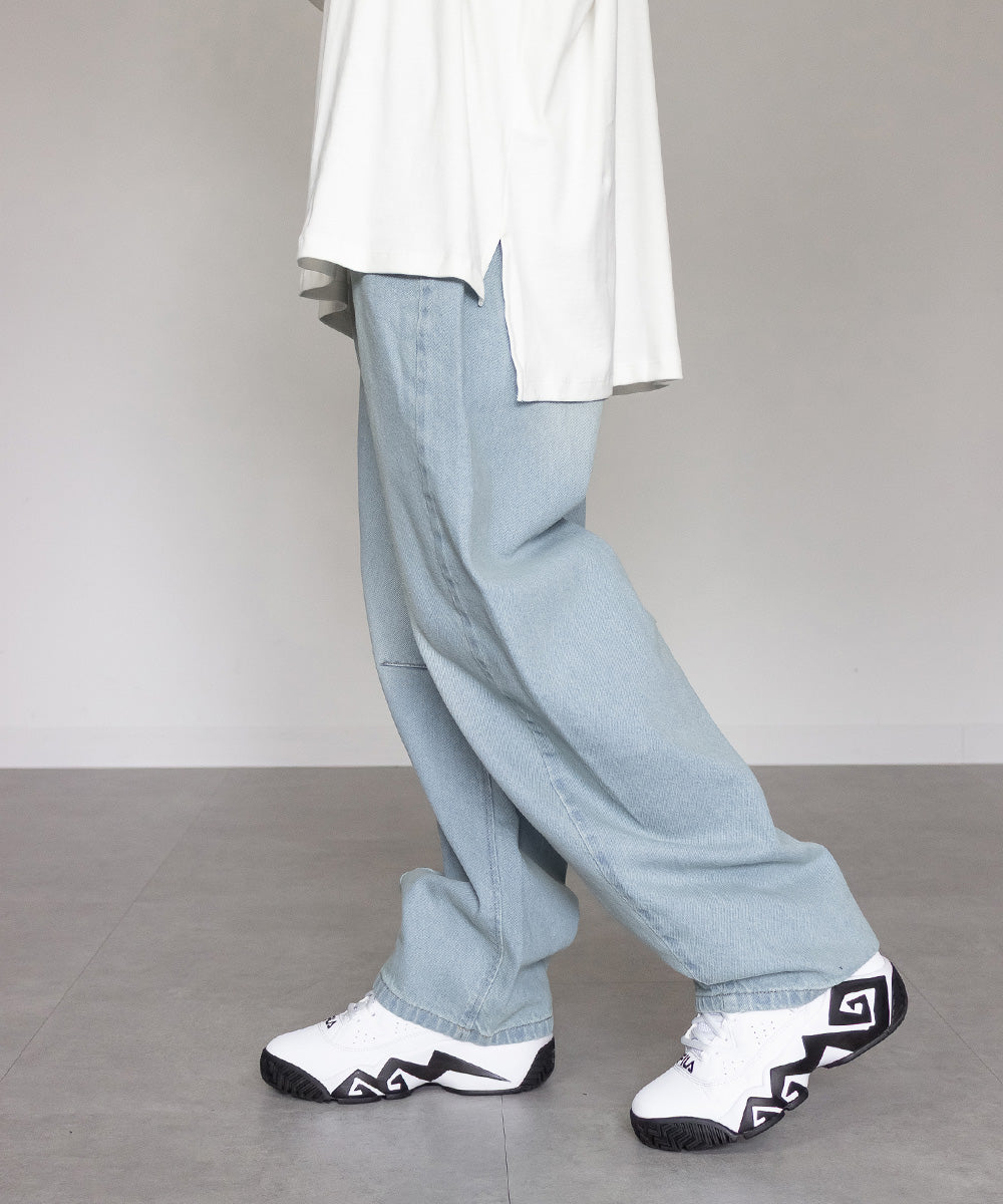 メロメラ mellomela. バレルレッグデニムパンツ （LIGHT BLUE） LIGHT BLUE