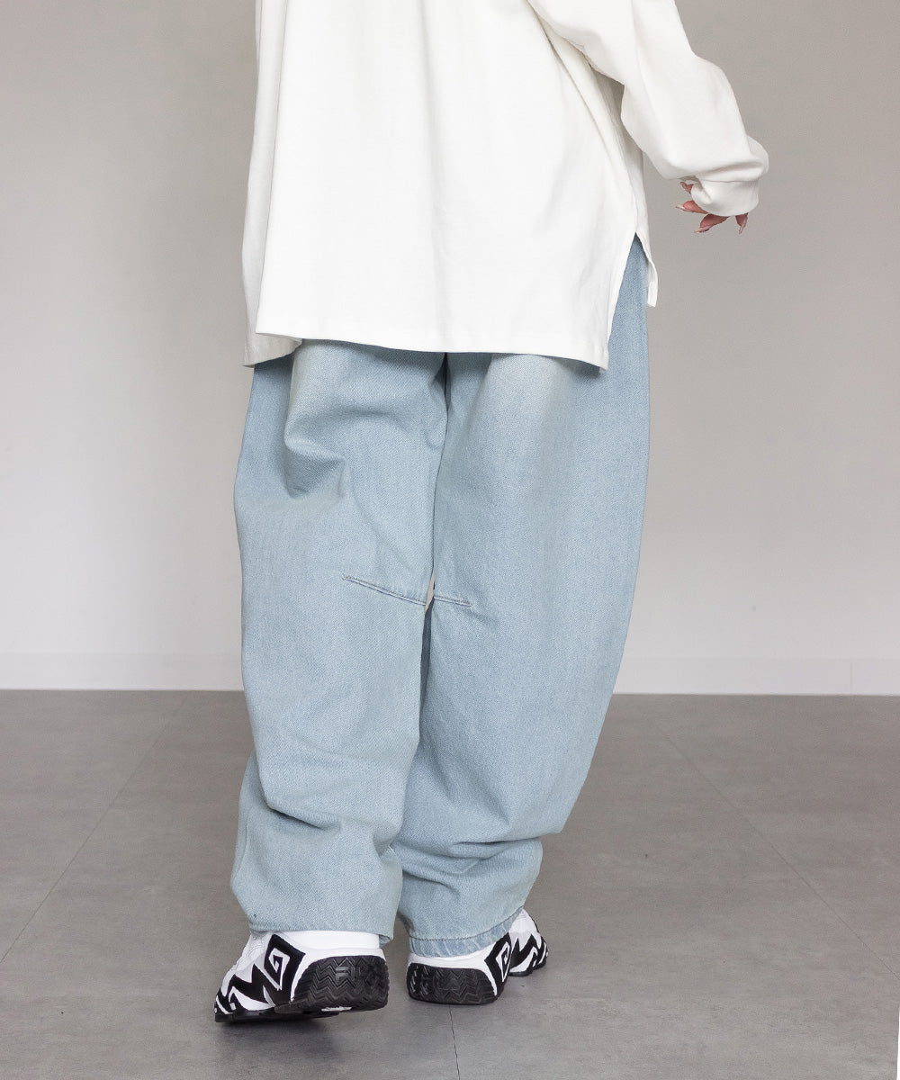 メロメラ mellomela. バレルレッグデニムパンツ （LIGHT BLUE） LIGHT BLUE