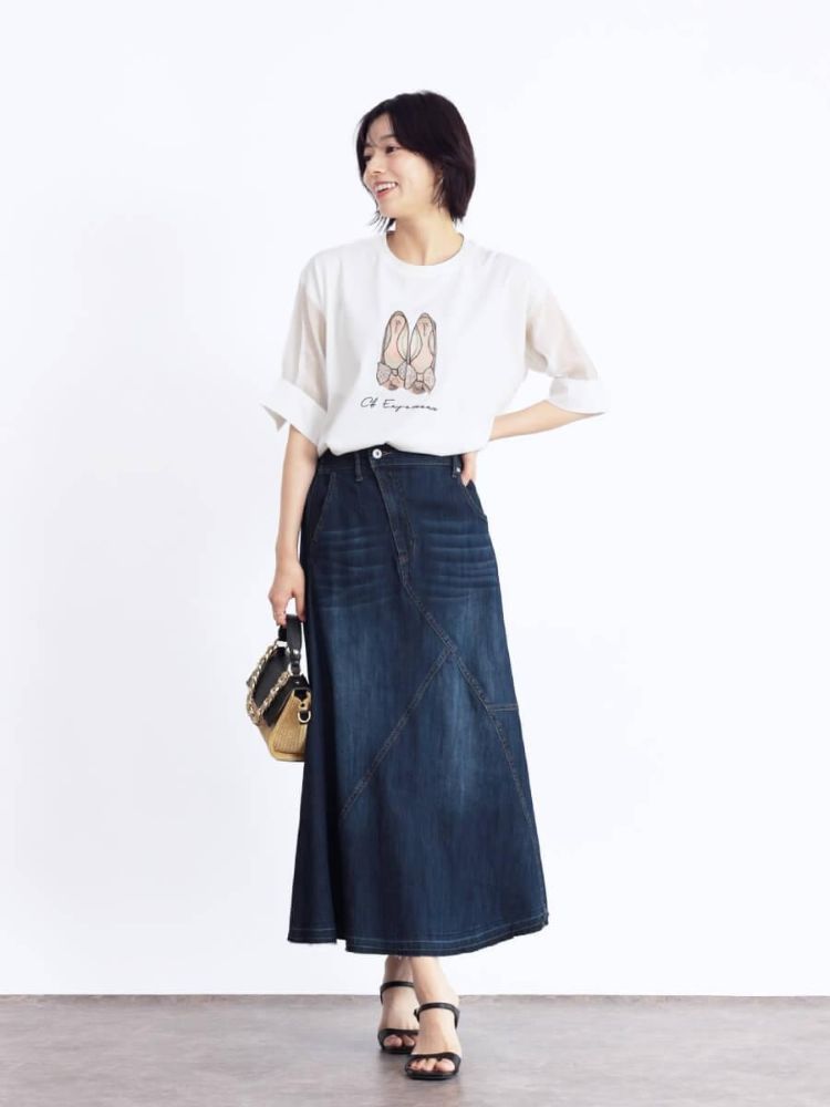メドックオリジナルホワイト MEDOC original white バレエシューズプリント Tシャツ （オフホワイト） オフホワイト