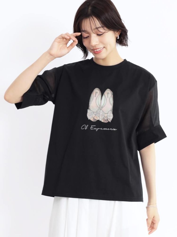 メドックオリジナルホワイト MEDOC original white バレエシューズプリント Tシャツ （オフホワイト） オフホワイト