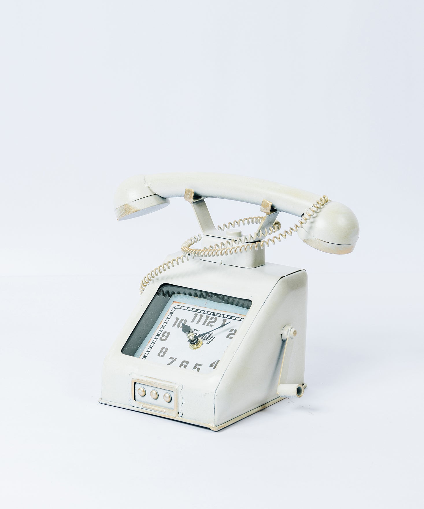 アンファンス EN FANCE ヴィンテージモチーフクロック telephone テレフォン ホワイト
