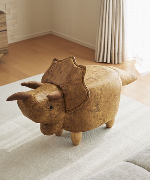 アンファンス EN FANCE 恐竜モチーフのスツール Triceratops トリケラトプス ブラウン （メーカー指定色） メーカー指定色