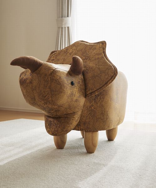 アンファンス EN FANCE 恐竜モチーフのスツール Triceratops トリケラトプス ブラウン （メーカー指定色） メーカー指定色