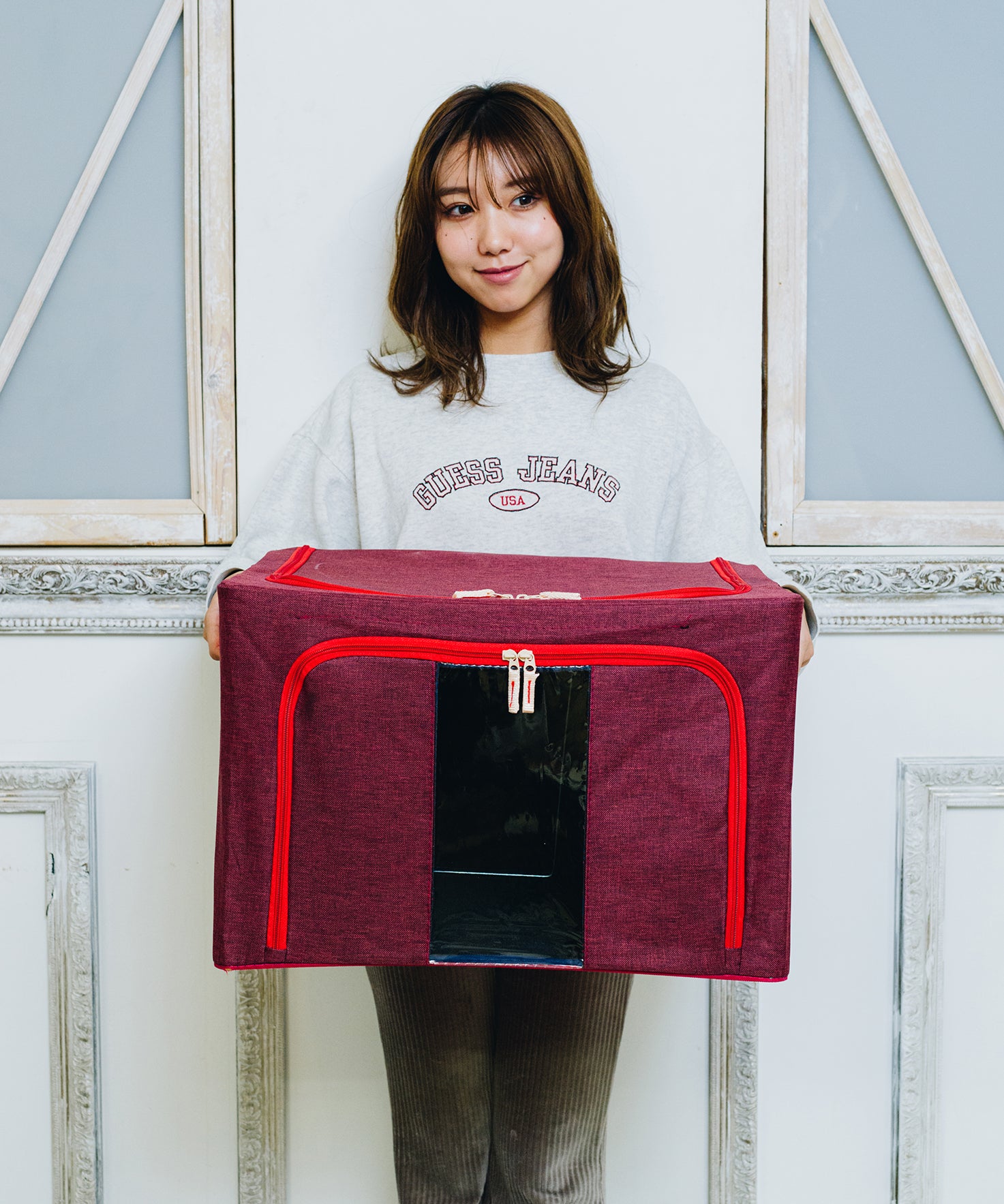 アンファンス EN FANCE スタッキング窓付き収納ボックス （66L） グレー （メーカー指定色） メーカー指定色