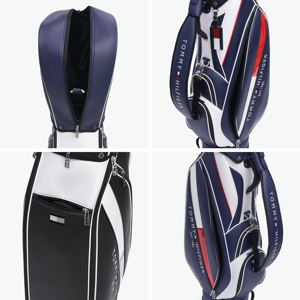 トミー ヒルフィガー ゴルフ TOMMY HILFIGER GOLF キャディバッグ メンズ レディース おしゃれ 9.0型 9型 46インチ 5分割 軽量 カート型 合皮 キャディ バッグ カートキャディバッグ ベーシック THMG4SC5 （ブラック） ブラック