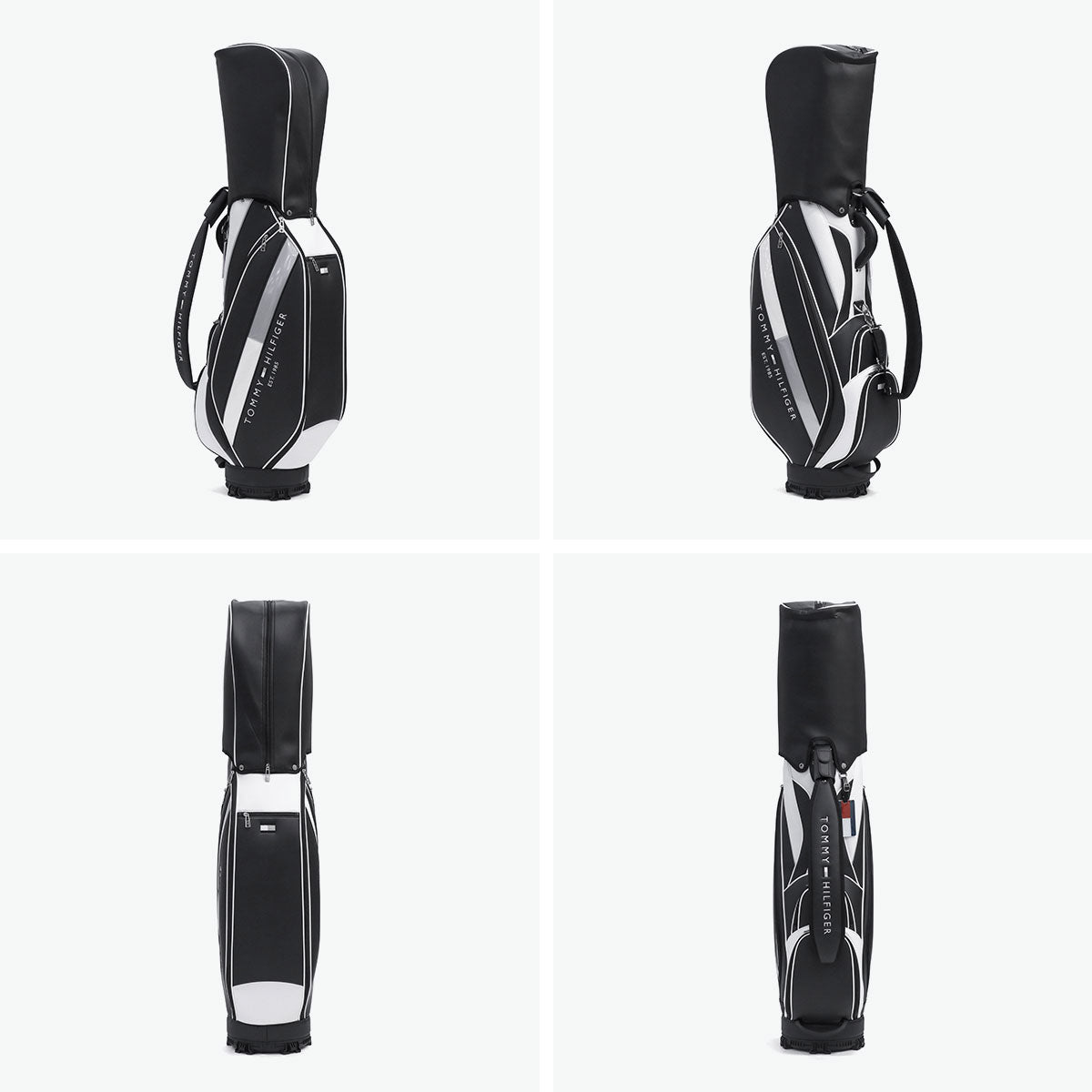 トミー ヒルフィガー ゴルフ TOMMY HILFIGER GOLF キャディバッグ メンズ レディース おしゃれ 9.0型 9型 46インチ 5分割 軽量 カート型 合皮 キャディ バッグ カートキャディバッグ ベーシック THMG4SC5 （ブラック） ブラック