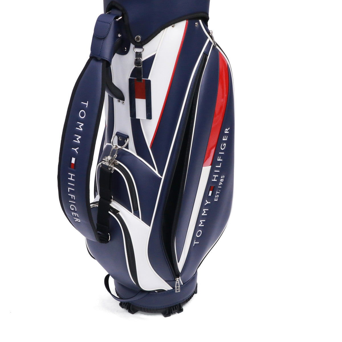 トミー ヒルフィガー ゴルフ TOMMY HILFIGER GOLF キャディバッグ メンズ レディース おしゃれ 9.0型 9型 46インチ 5分割 軽量 カート型 合皮 キャディ バッグ カートキャディバッグ ベーシック THMG4SC5 （ブラック） ブラック