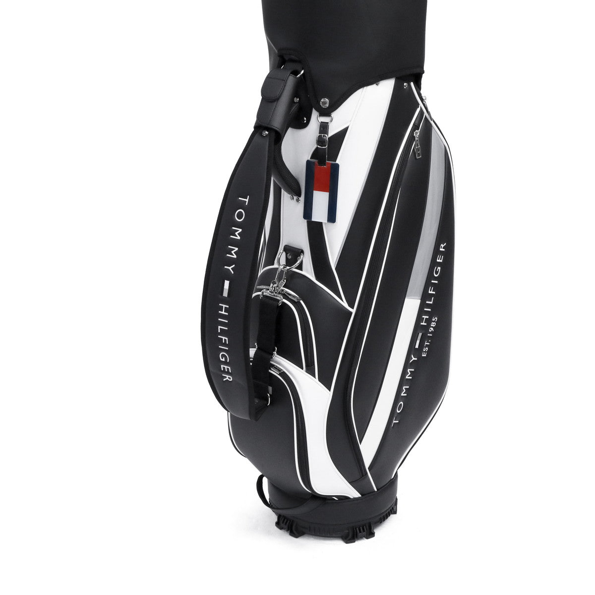 トミー ヒルフィガー ゴルフ TOMMY HILFIGER GOLF キャディバッグ メンズ レディース おしゃれ 9.0型 9型 46インチ 5分割 軽量 カート型 合皮 キャディ バッグ カートキャディバッグ ベーシック THMG4SC5 （ブラック） ブラック