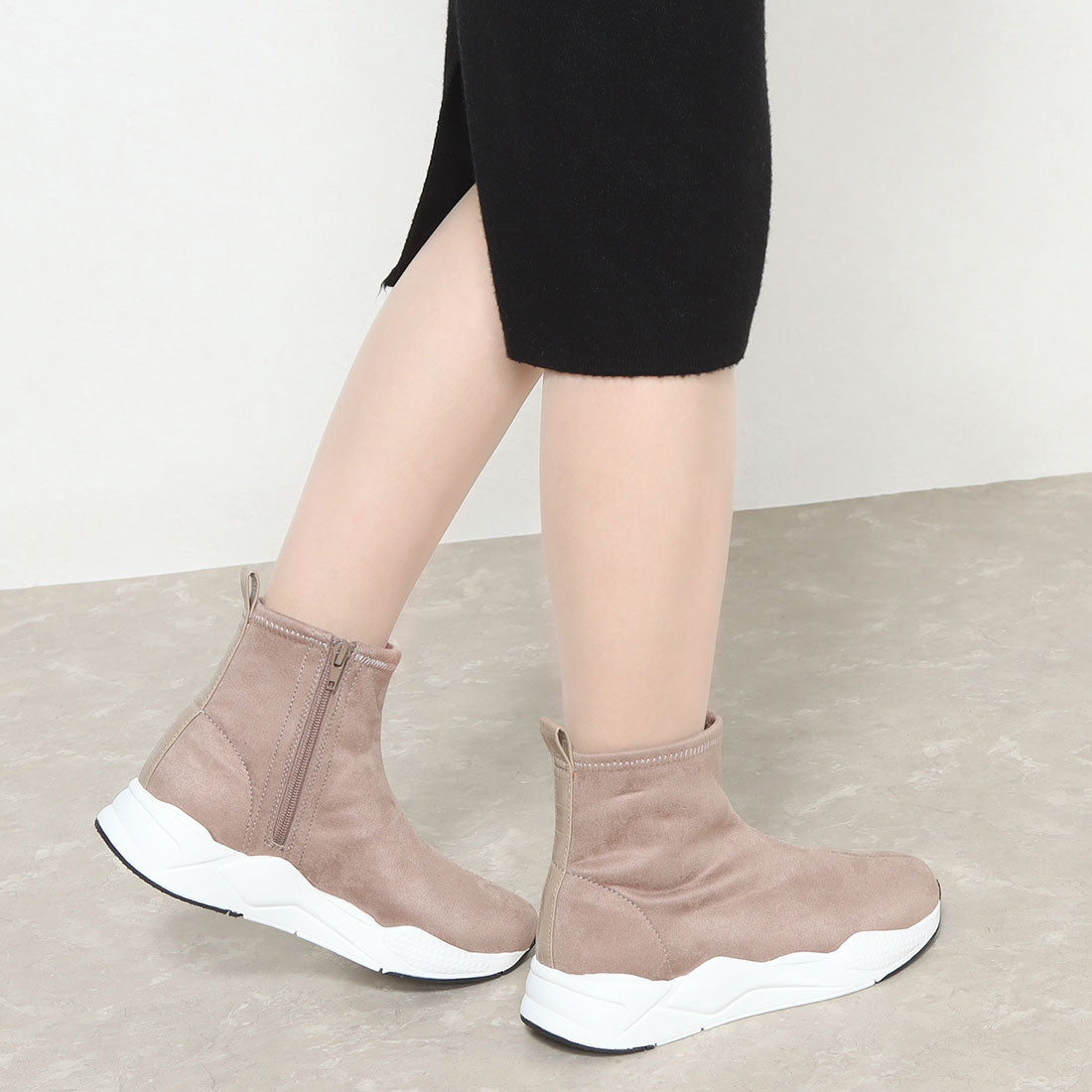 ミオノティス MIO NOTIS ストレッチスニーカーブーツ （グレージュ） グレージュ