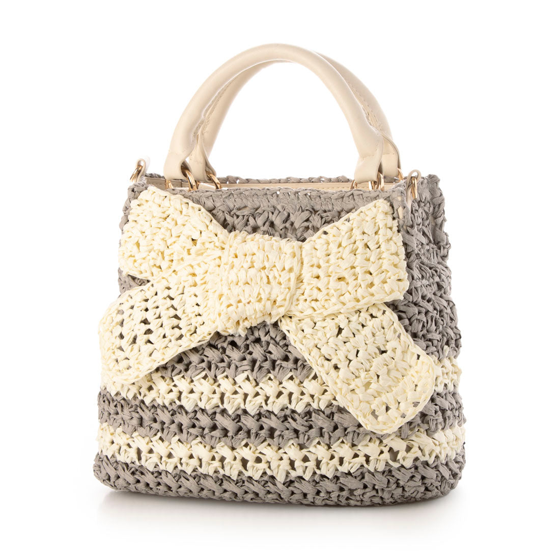 MIAN Front Ribbon 2WAY Basket Bag