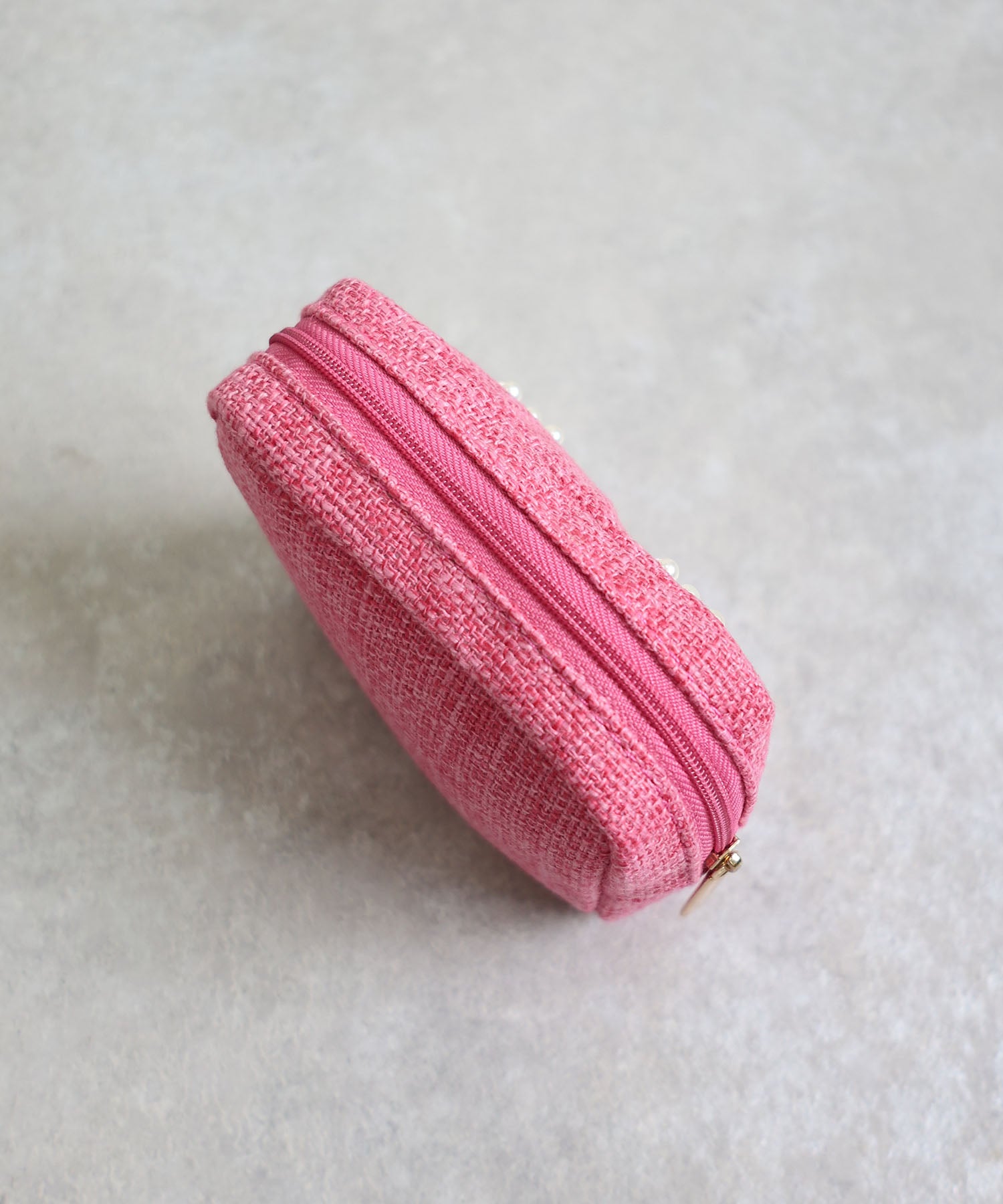 ミアン MIAN ポップコーン刺繍スクエアポーチ （ピンク） ピンク