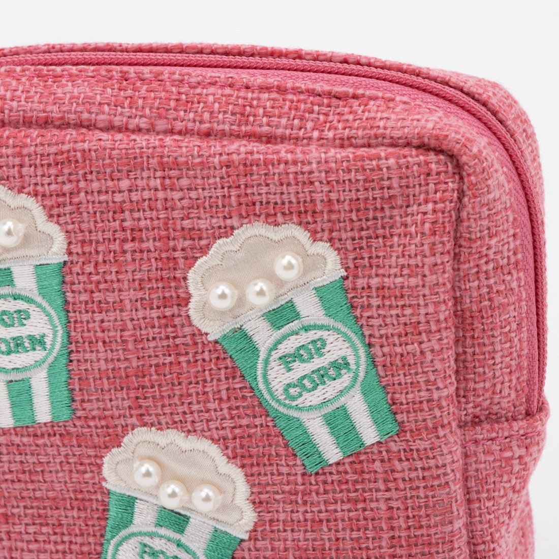 ミアン MIAN ポップコーン刺繍スクエアポーチ （ピンク） ピンク