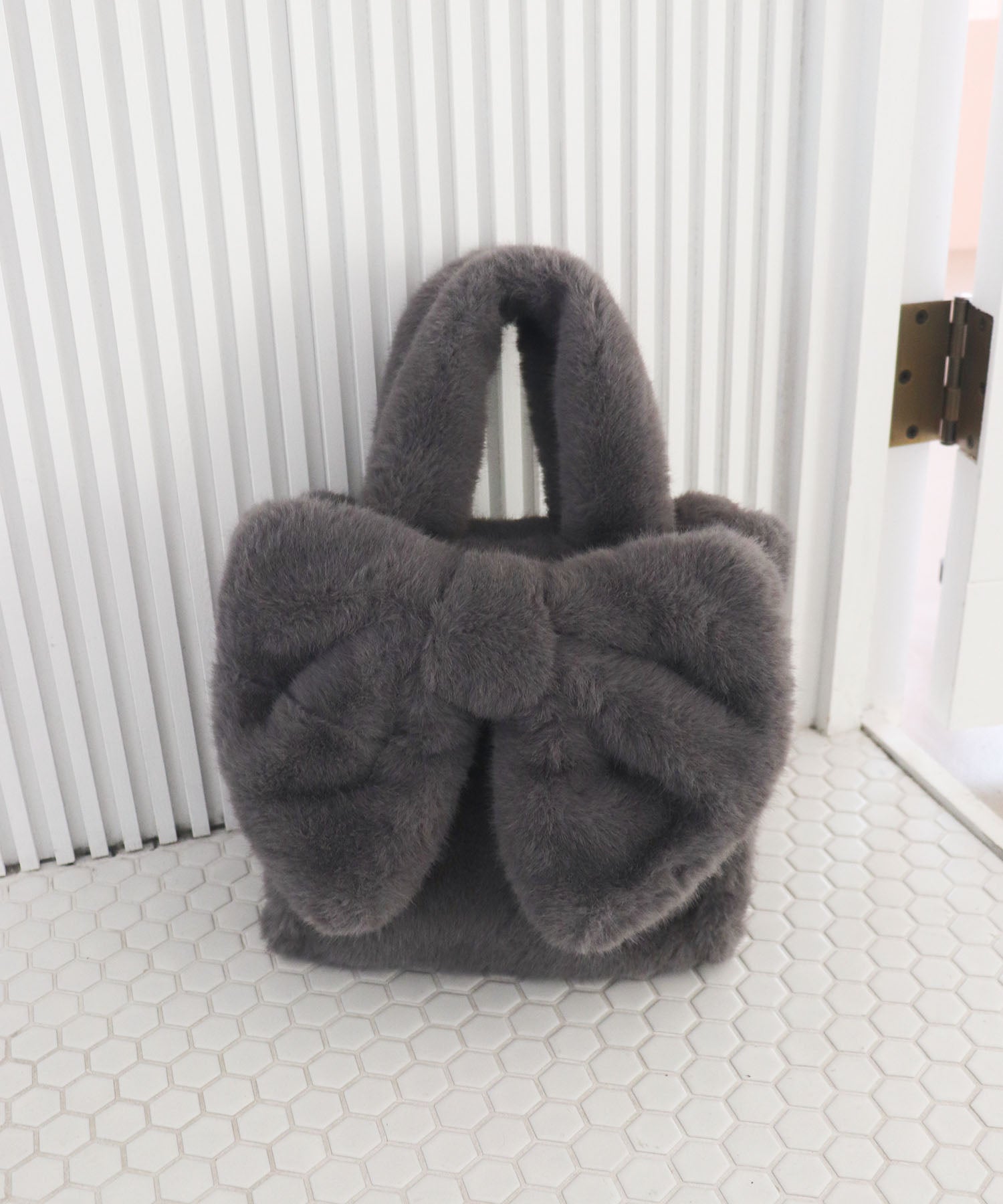 ミアン MIAN リボントートバッグ （チャコール） チャコール