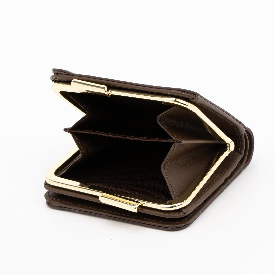 ミアン MIAN 【本革/コンパクト/がまぐち】KERRIA / 国産牛革 がま口二つ折り財布 （ダークブラウン） ダークブラウン