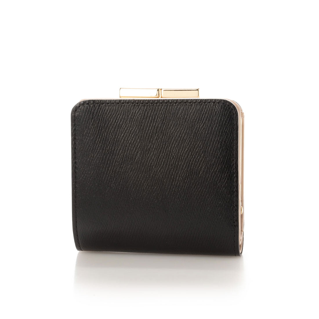 ミアン MIAN  【本革/コンパクト/がまぐち】KERRIA / 国産牛革  がま口二つ折り財布 （ブラック） ブラック